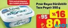 PINAR BEYAZ SÜRÜLEBİLİR TAZE PEYNİR 350 GR